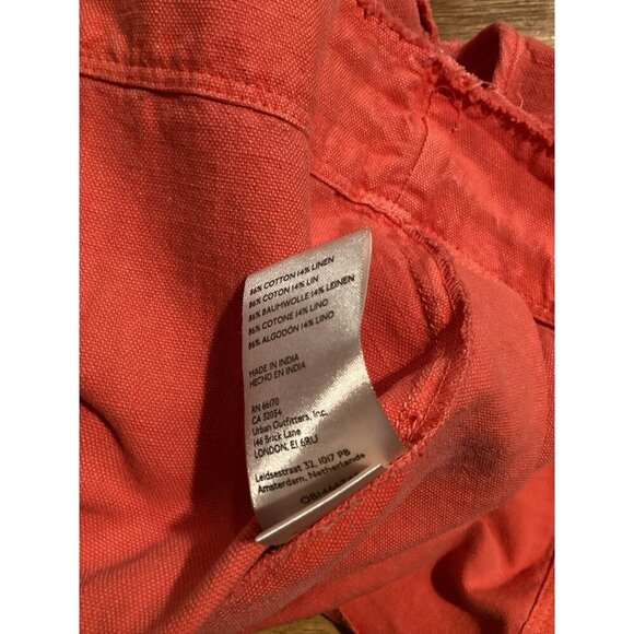 Anthropologie PILCRO Dress Flutter Sleeve Midi Red Cotton Canvas Womens MP - Picture 15 of 15